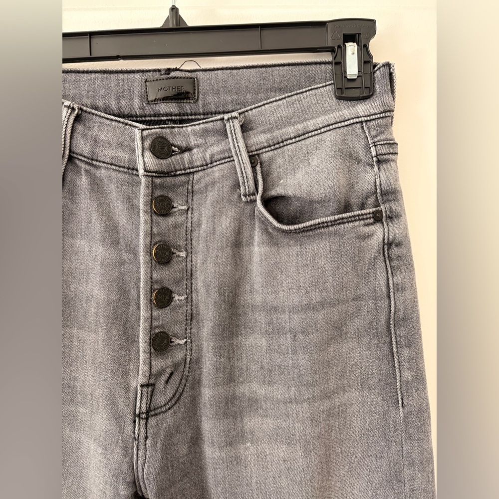 Mother The Pixie Dazzler Dark Gray Ankle Frey Jeans - Picture 8 of 11
